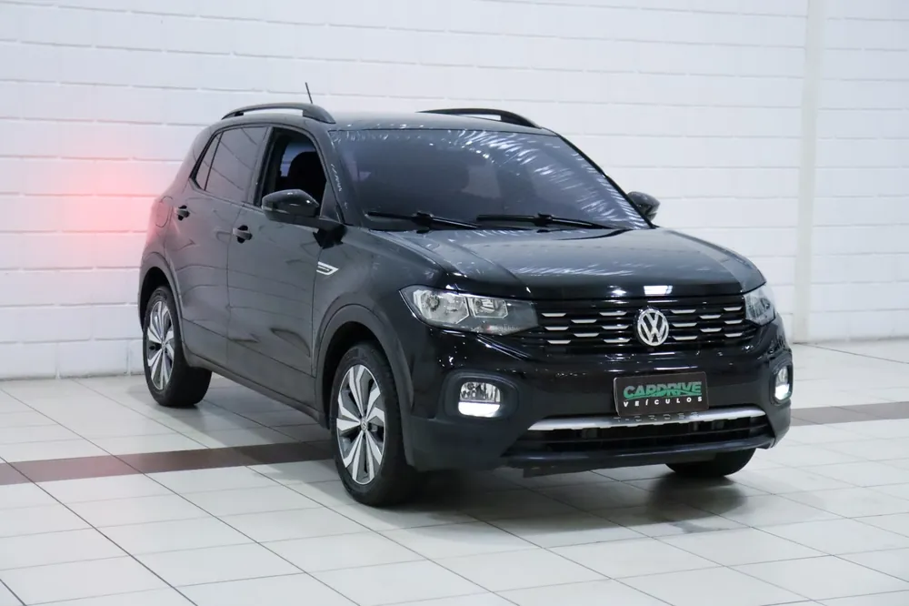 Volkswagen T-Cross 2020 preto, vista dianteira